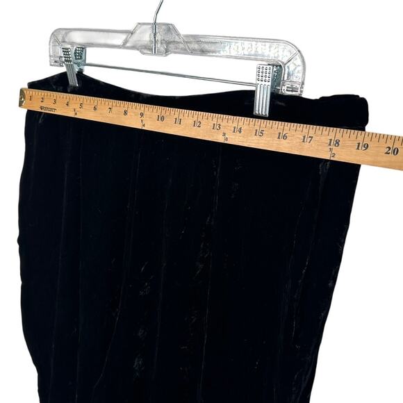 Valerie Stevens 18W Silk Rayon VELVET Dress Pants Pull On Cropped COMFORT Black - Picture 5 of 6